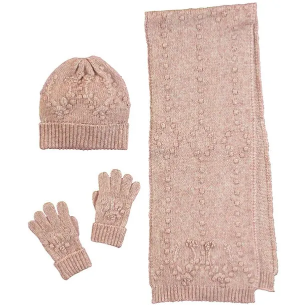 Abel & Lula Hat, Mittens & Scarf _Rose 5944-52