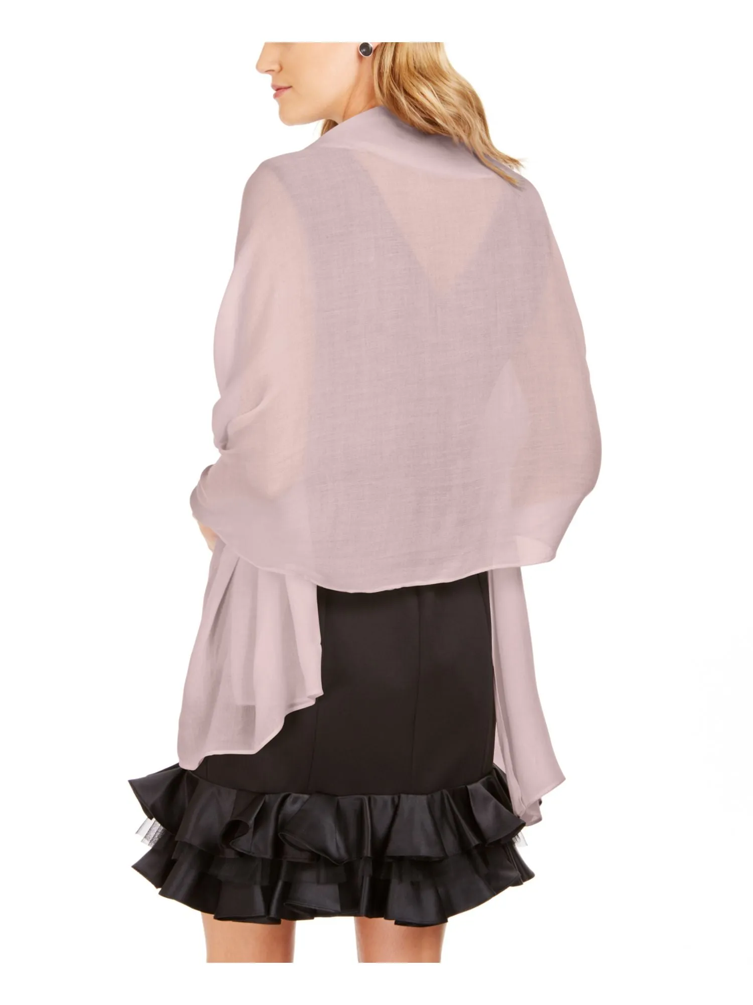 ADRIANNA PAPELL Womens Sheer Overlay,shawl Shawl Collar Top