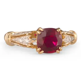 Antique Style Ruby & Diamond Ring