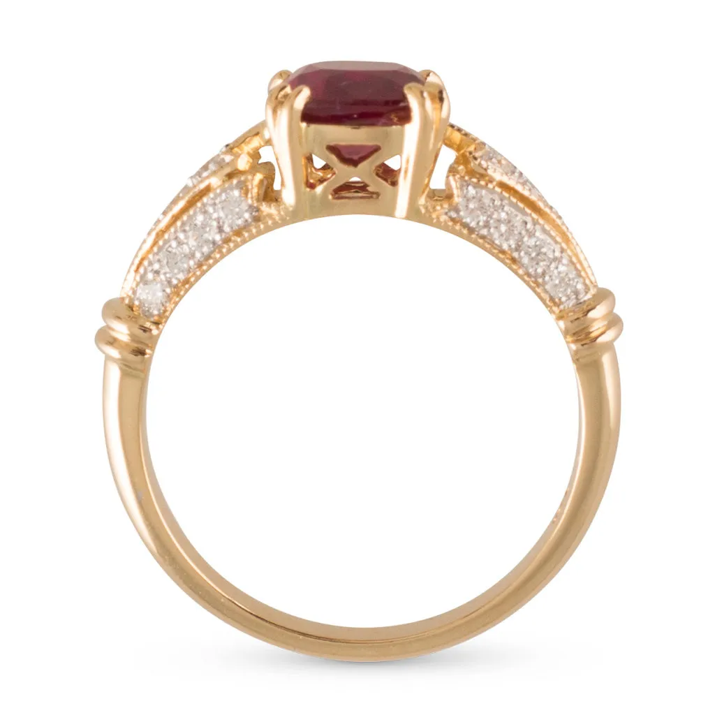 Antique Style Ruby & Diamond Ring