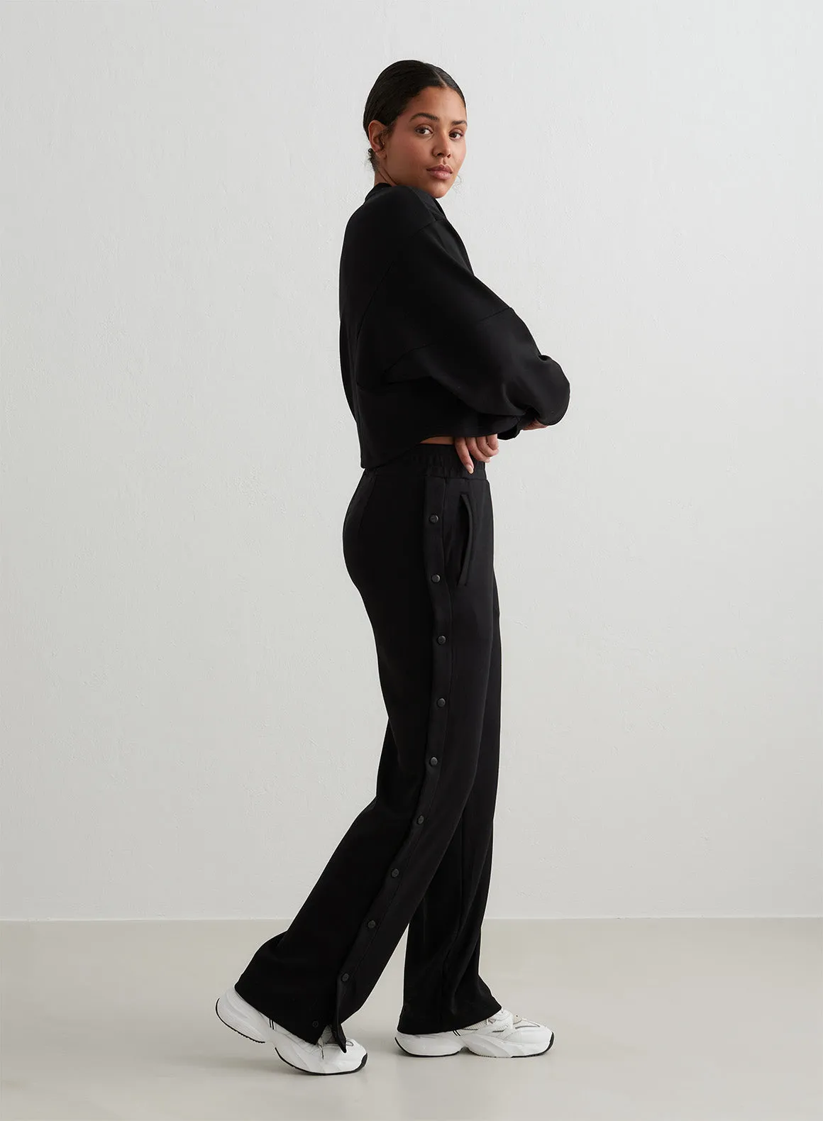 Black Comfy Modal Buttoned Pants