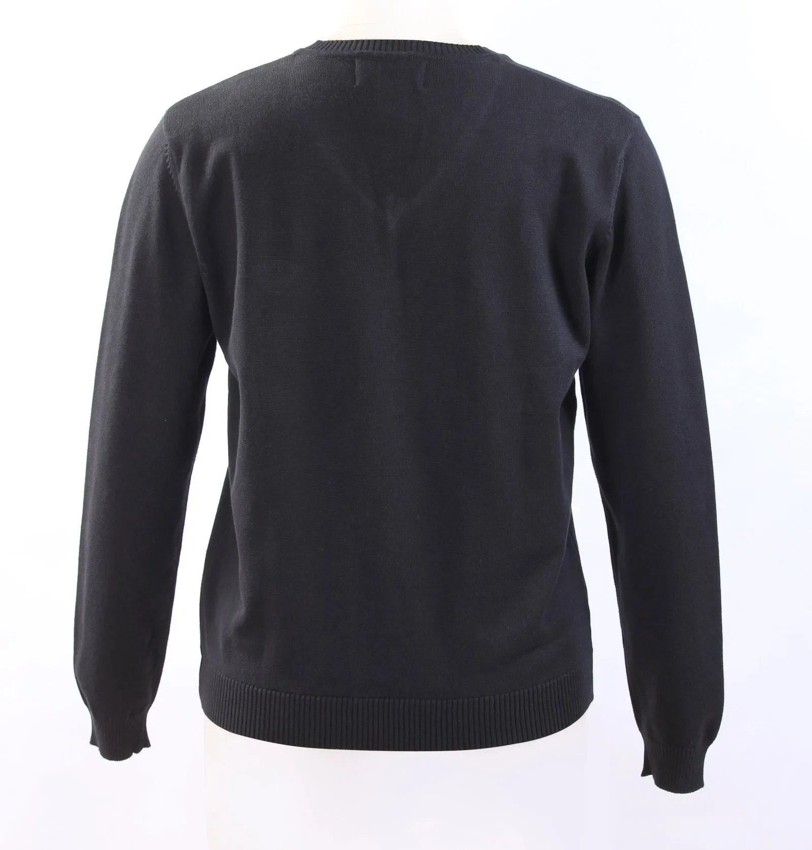 Black Knit V-neck sweater With SHS Logo