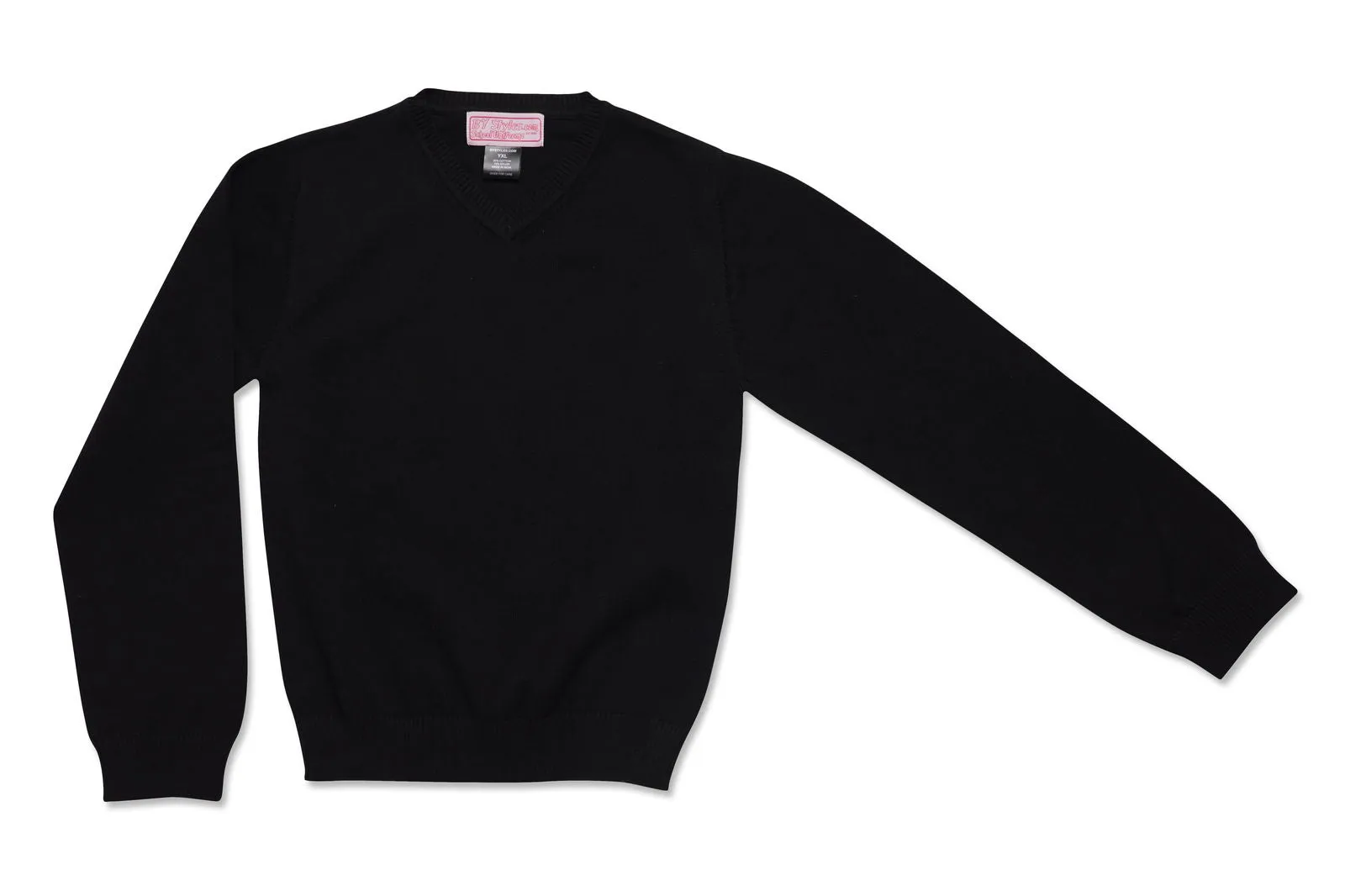 Black Knit V-neck sweater With SHS Logo