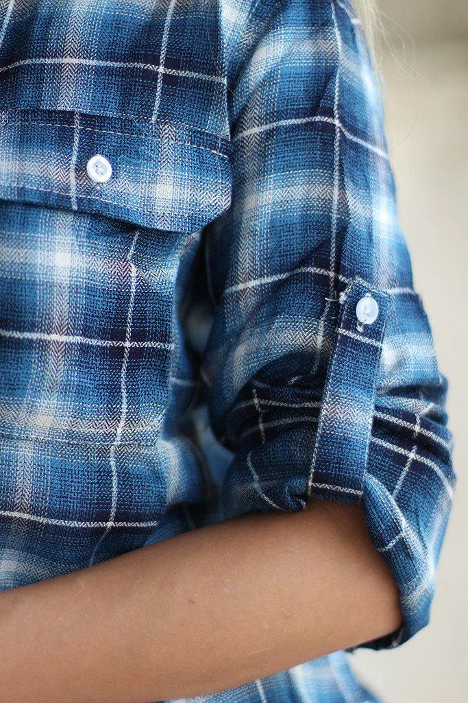 Blue Plaid Top