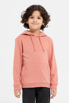 Boys Apricot Hooded Sweatshirt