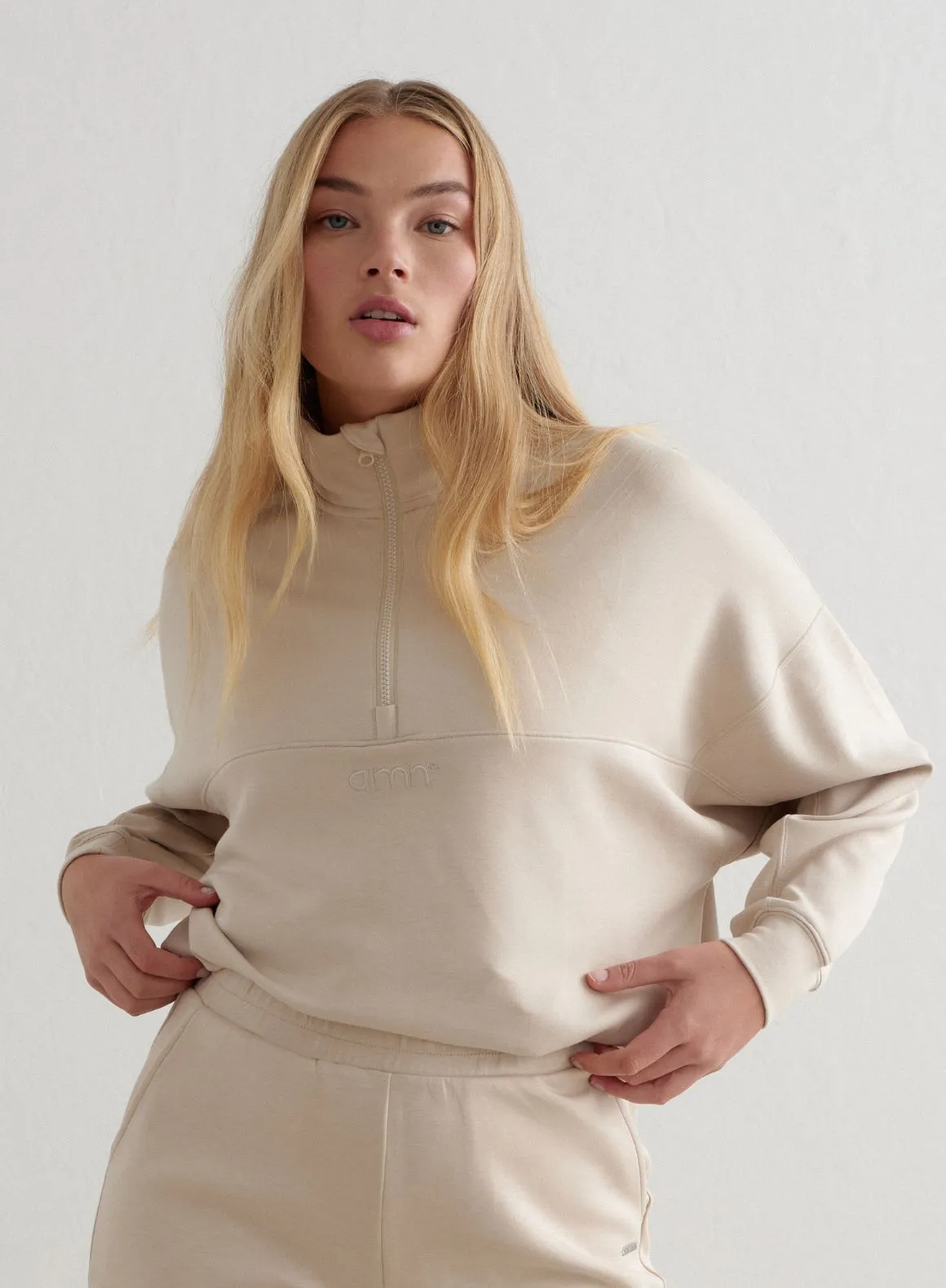 Café Au Lait Comfy Modal Half Zip