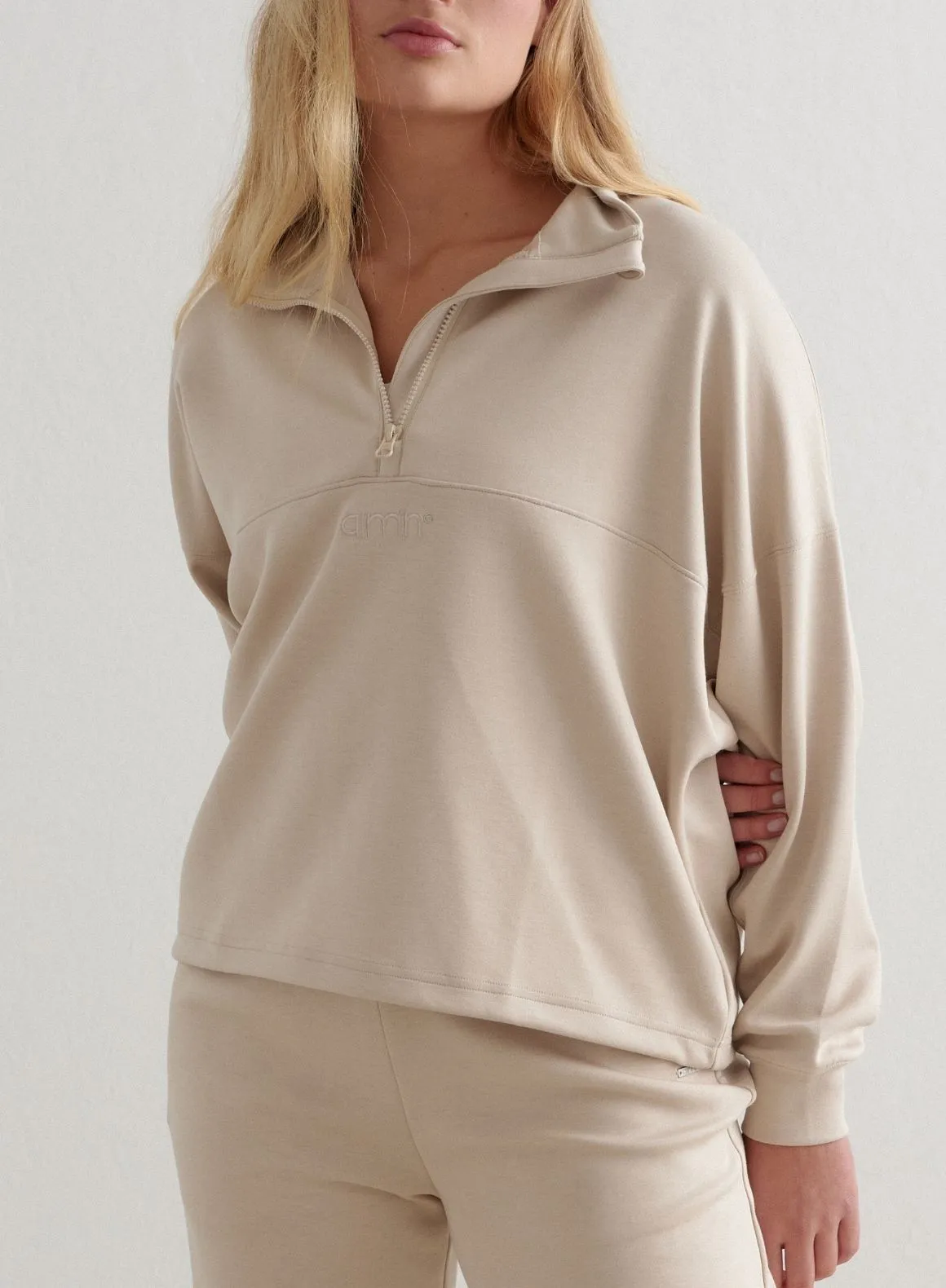 Café Au Lait Comfy Modal Half Zip