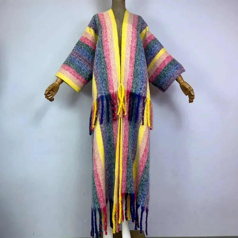 Cascade Striped Wool Kimono