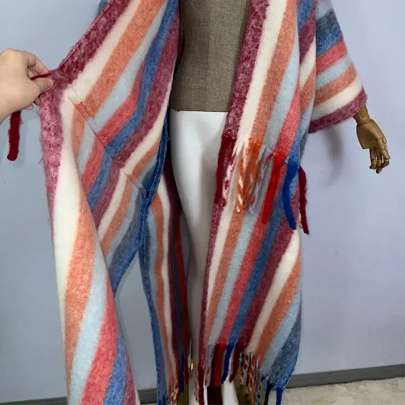 Cascade Striped Wool Kimono