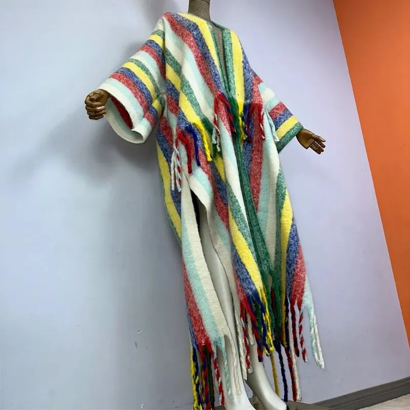 Cascade Striped Wool Kimono