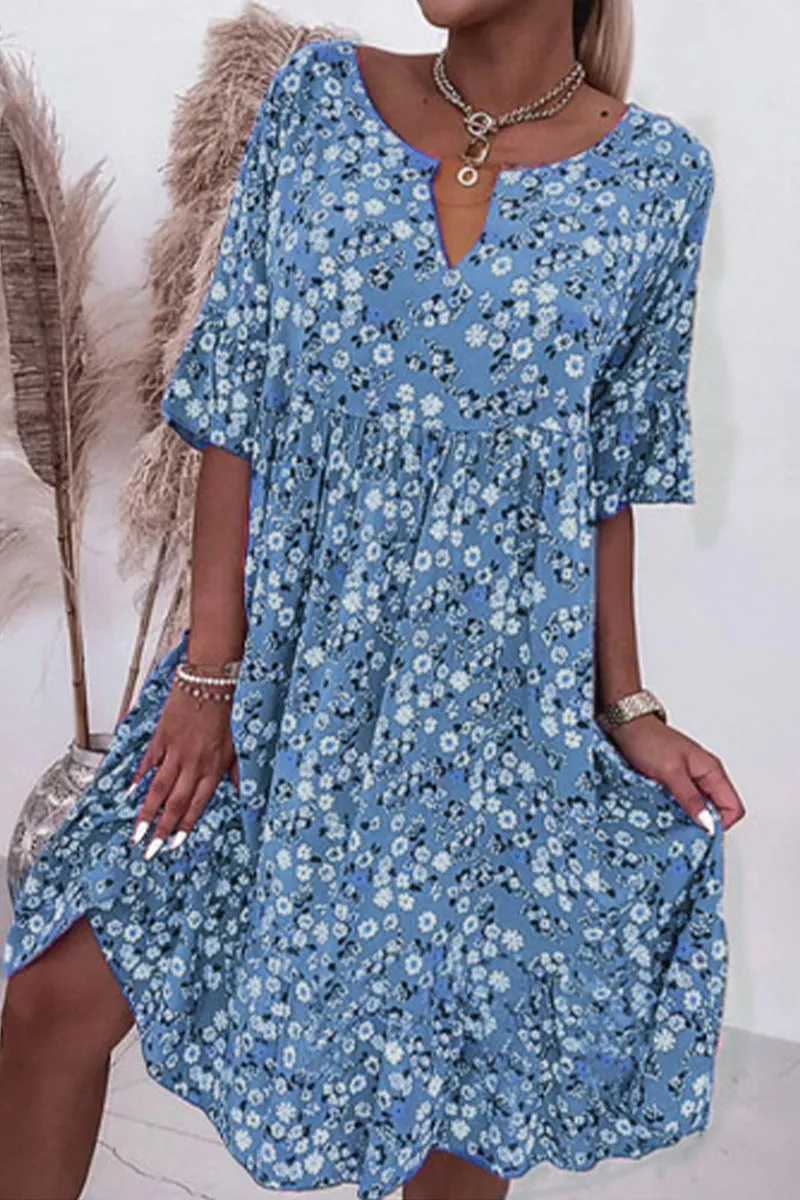 Casual Summer Fashion Flower Printed Dress Dresses