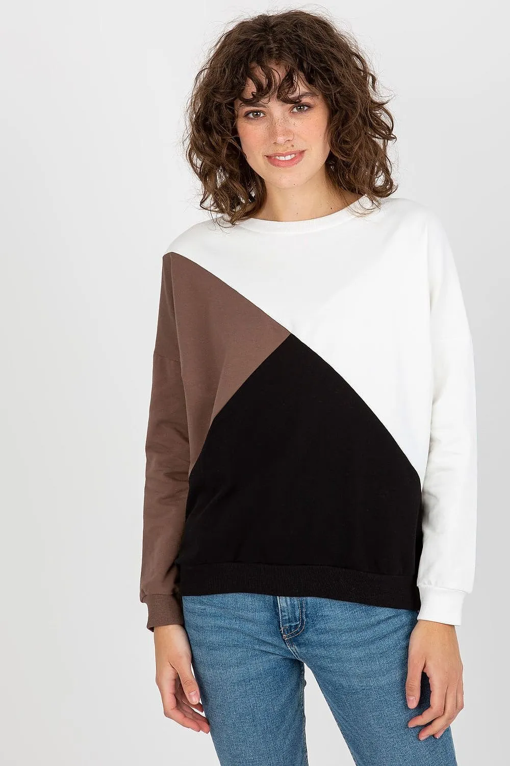 Chic Tri-Color Cotton Blend Pullover