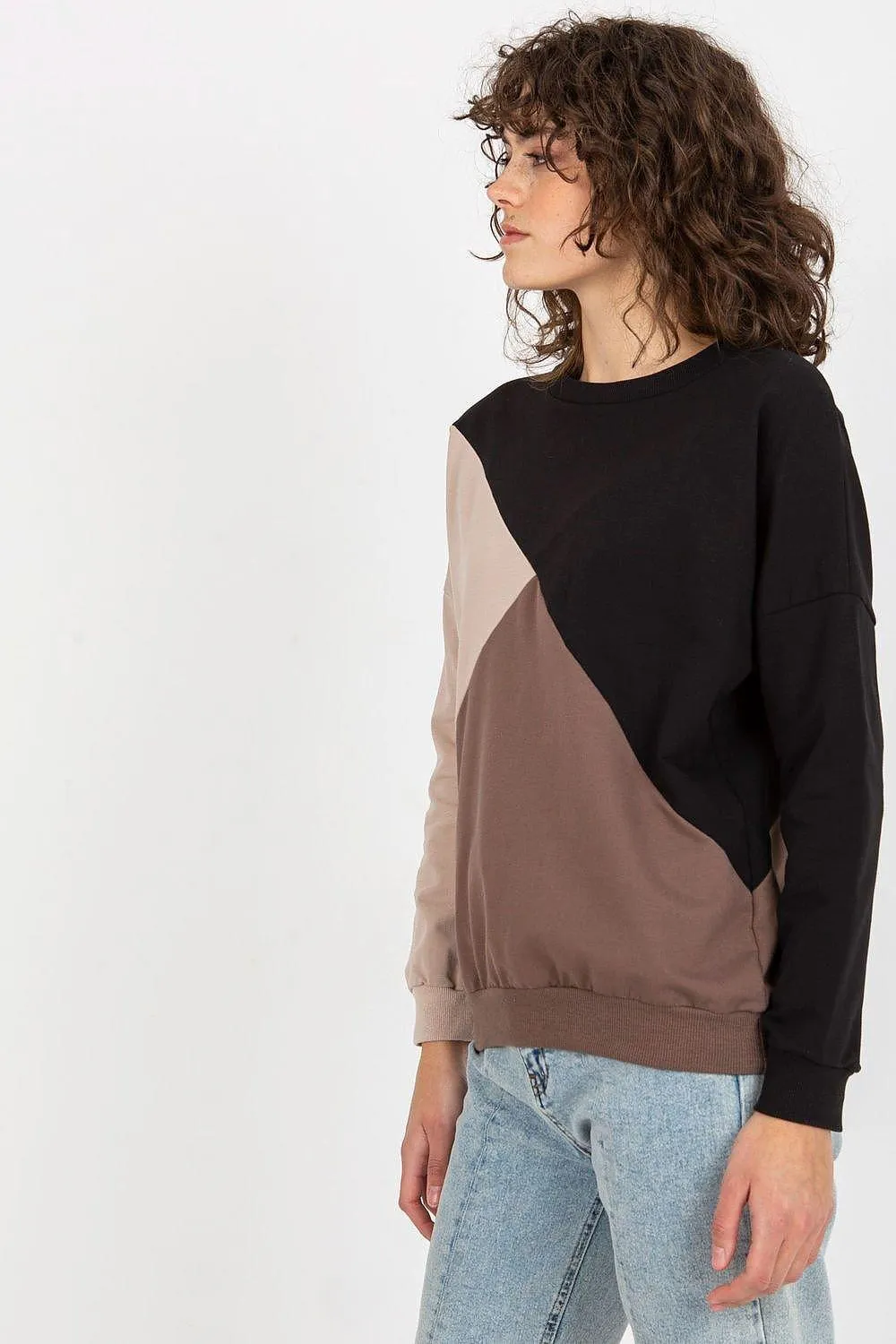 Chic Tri-Color Cotton Blend Pullover