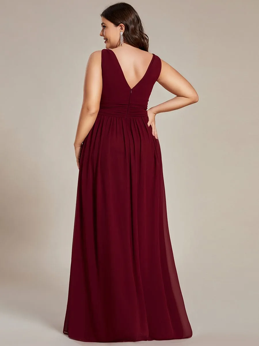 Chiffon Empire Waist Sleeveless Pleated Bridesmaid Dress