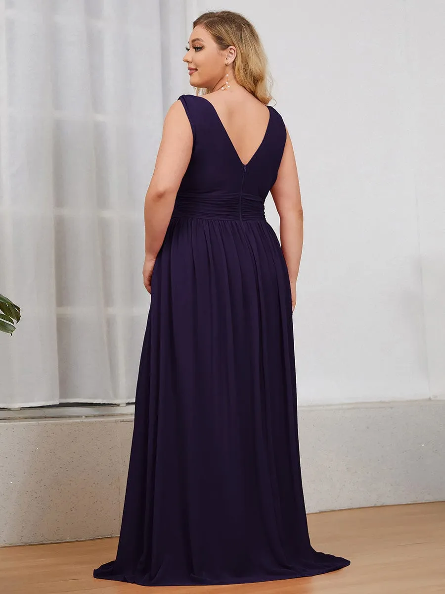 Chiffon Empire Waist Sleeveless Pleated Bridesmaid Dress