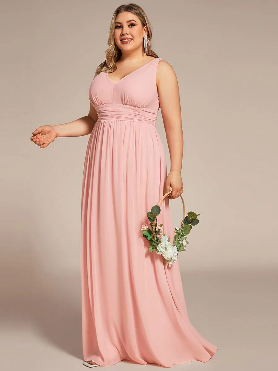 Chiffon Empire Waist Sleeveless Pleated Bridesmaid Dress