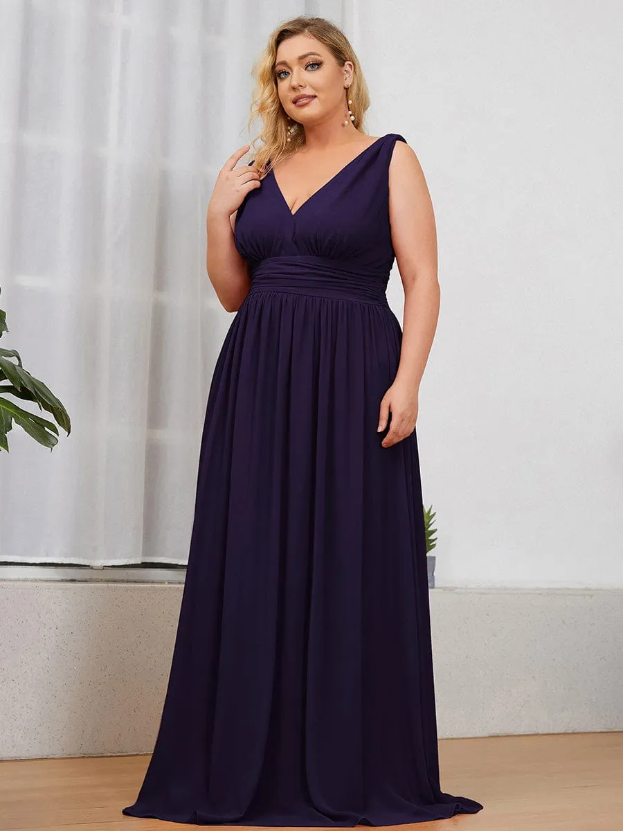 Chiffon Empire Waist Sleeveless Pleated Bridesmaid Dress