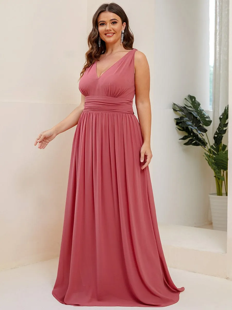 Chiffon Empire Waist Sleeveless Pleated Bridesmaid Dress