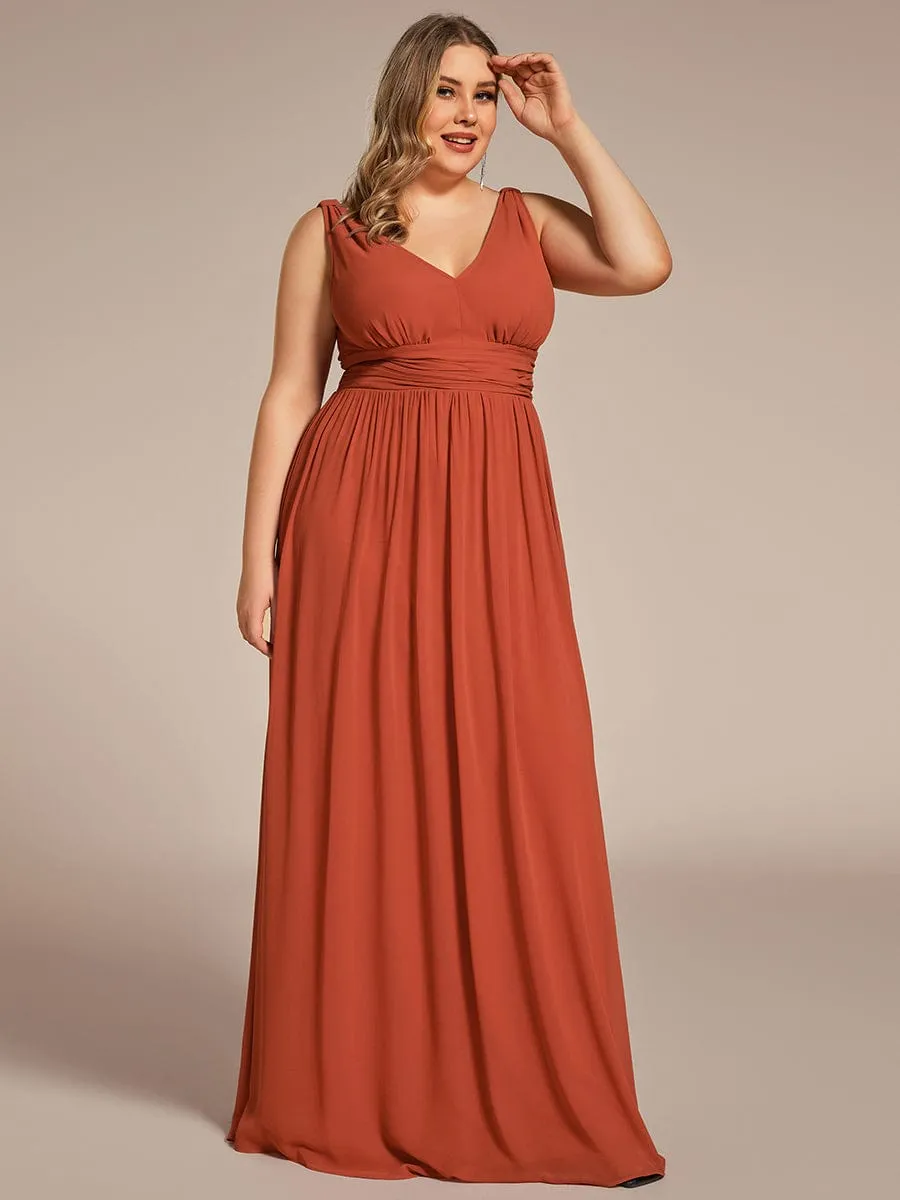 Chiffon Empire Waist Sleeveless Pleated Bridesmaid Dress