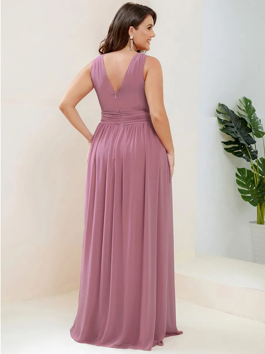 Chiffon Empire Waist Sleeveless Pleated Bridesmaid Dress