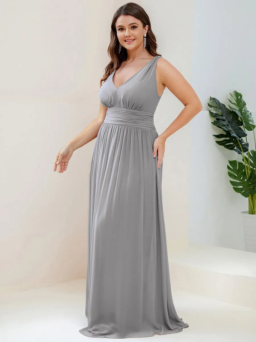 Chiffon Empire Waist Sleeveless Pleated Bridesmaid Dress