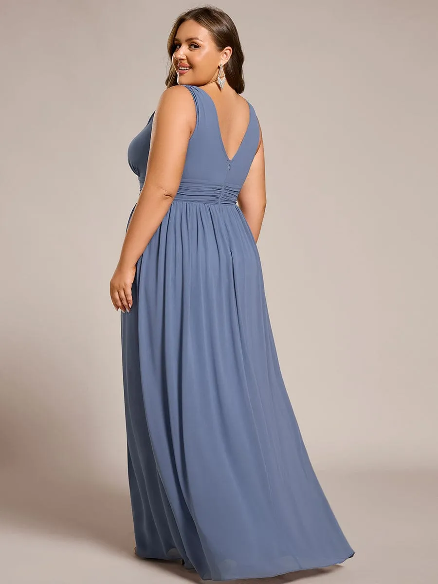 Chiffon Empire Waist Sleeveless Pleated Bridesmaid Dress