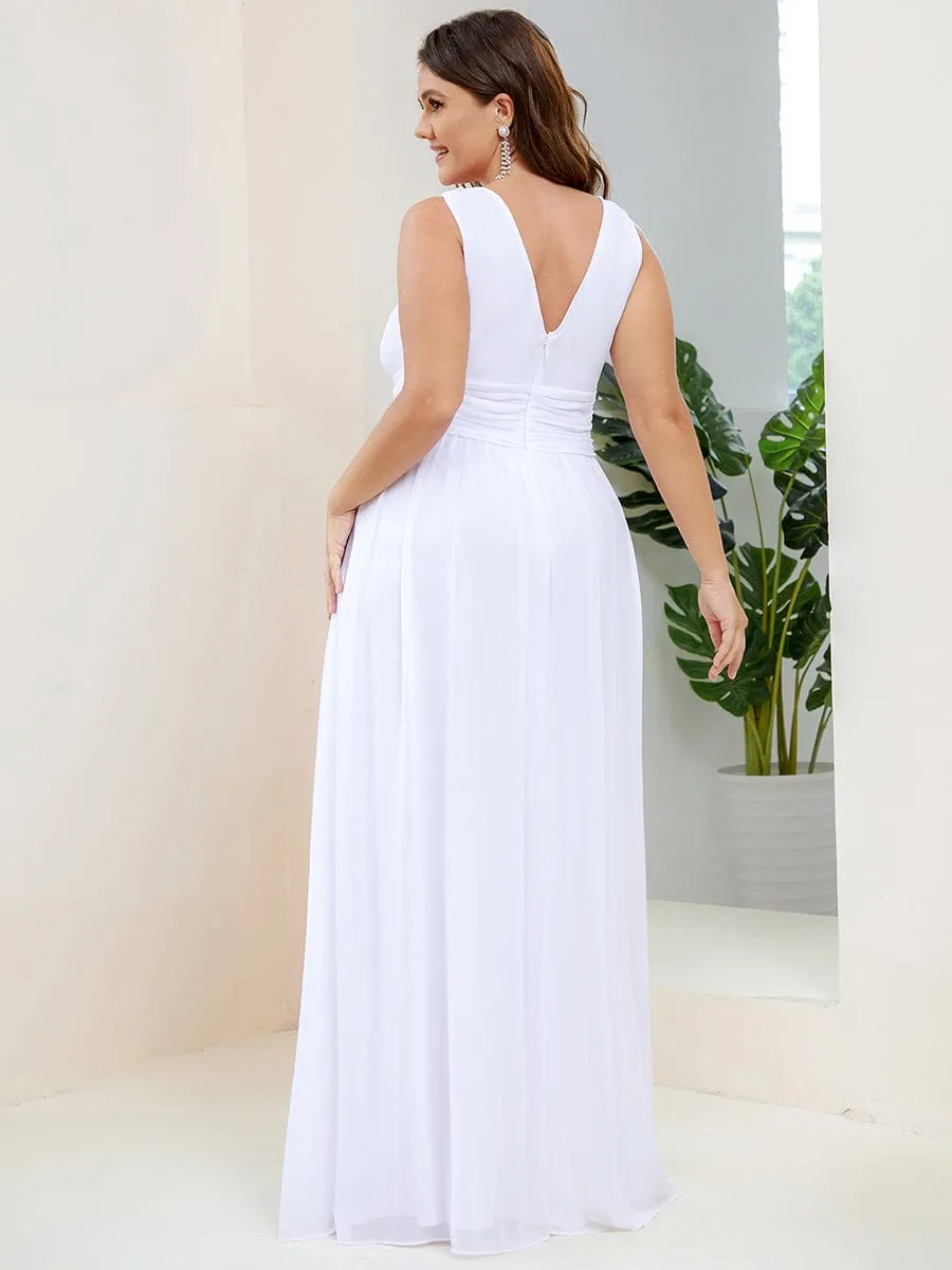 Chiffon Empire Waist Sleeveless Pleated Bridesmaid Dress