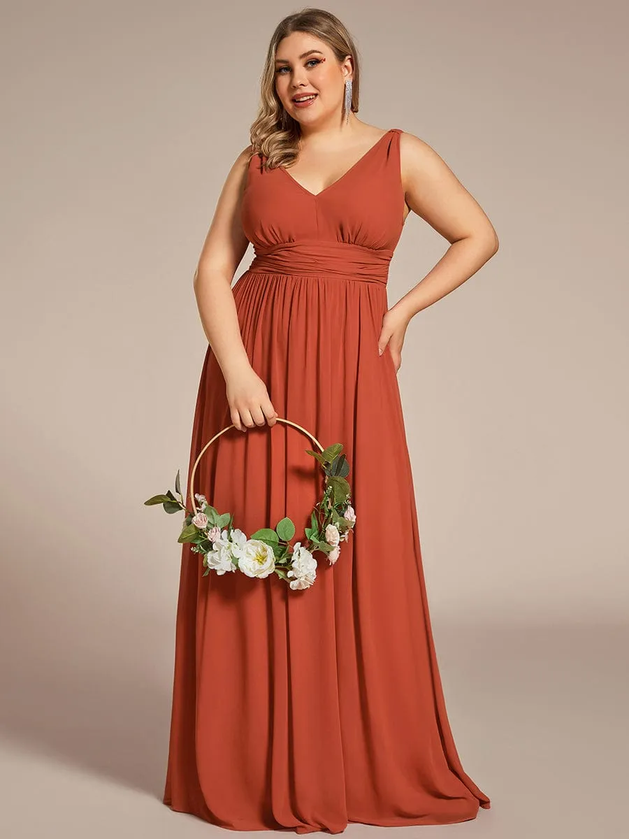 Chiffon Empire Waist Sleeveless Pleated Bridesmaid Dress