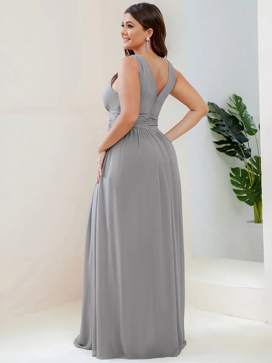 Chiffon Empire Waist Sleeveless Pleated Bridesmaid Dress