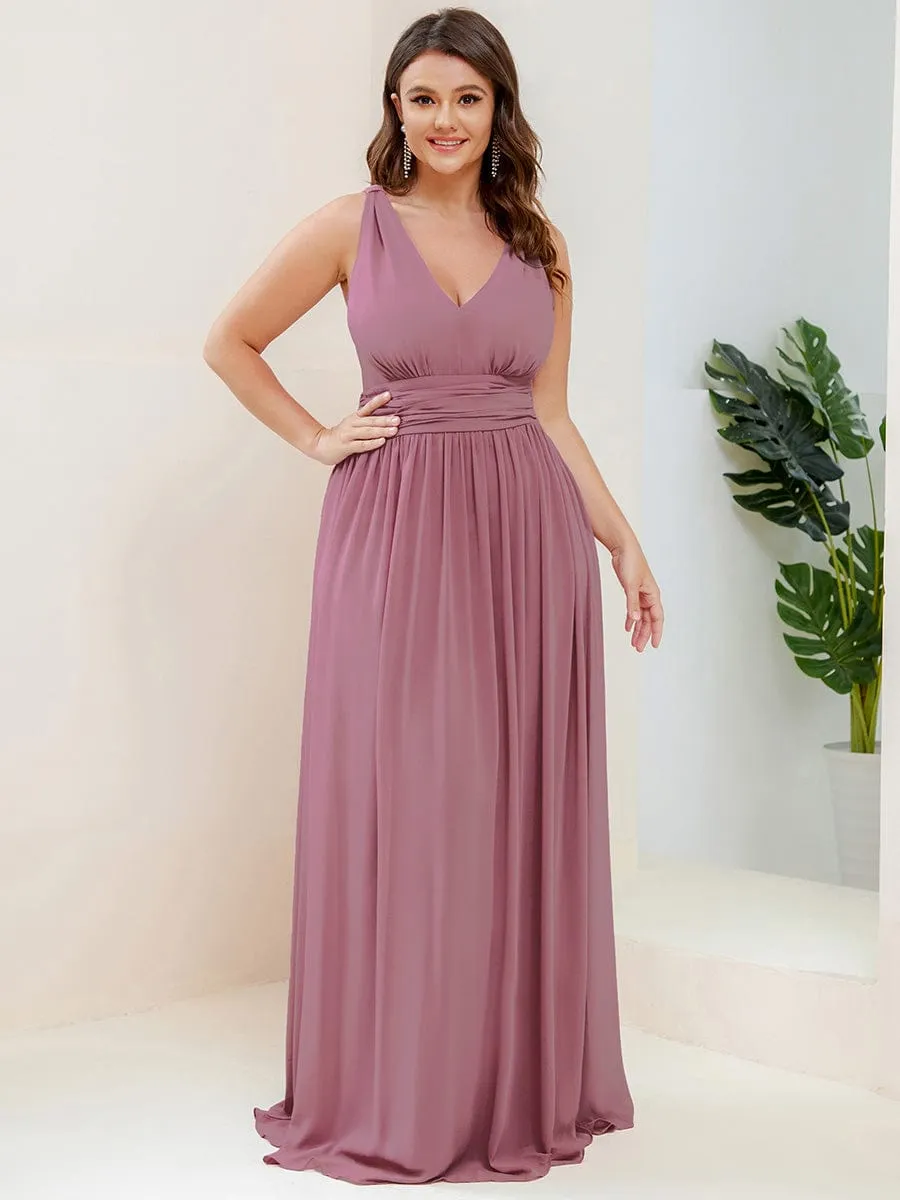 Chiffon Empire Waist Sleeveless Pleated Bridesmaid Dress