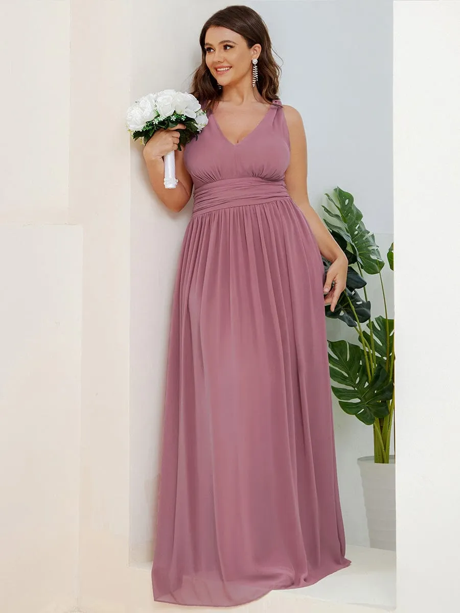 Chiffon Empire Waist Sleeveless Pleated Bridesmaid Dress