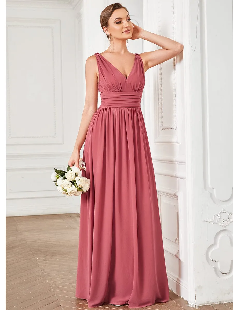 Chiffon Empire Waist Sleeveless Pleated Bridesmaid Dress