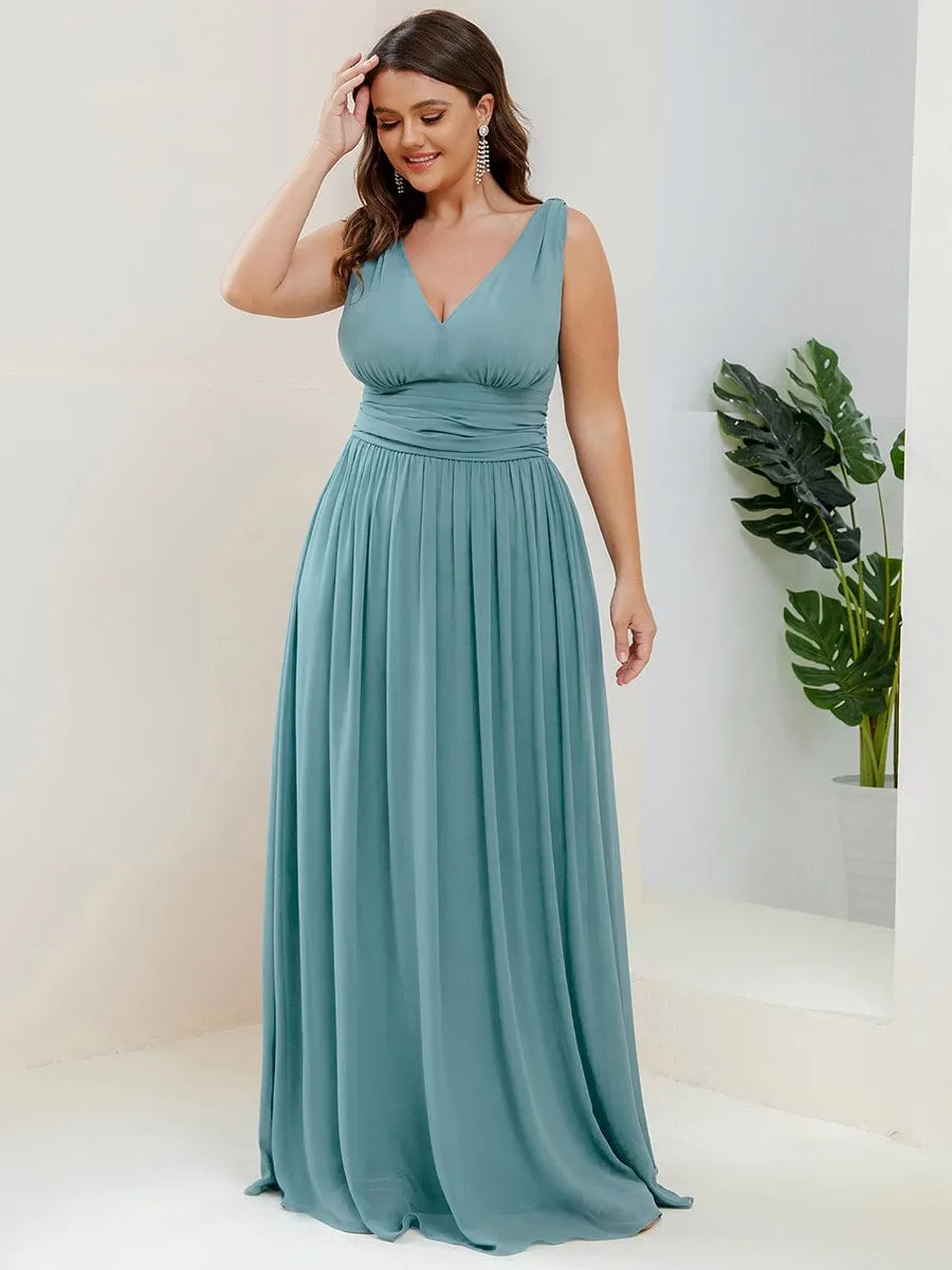 Chiffon Empire Waist Sleeveless Pleated Bridesmaid Dress