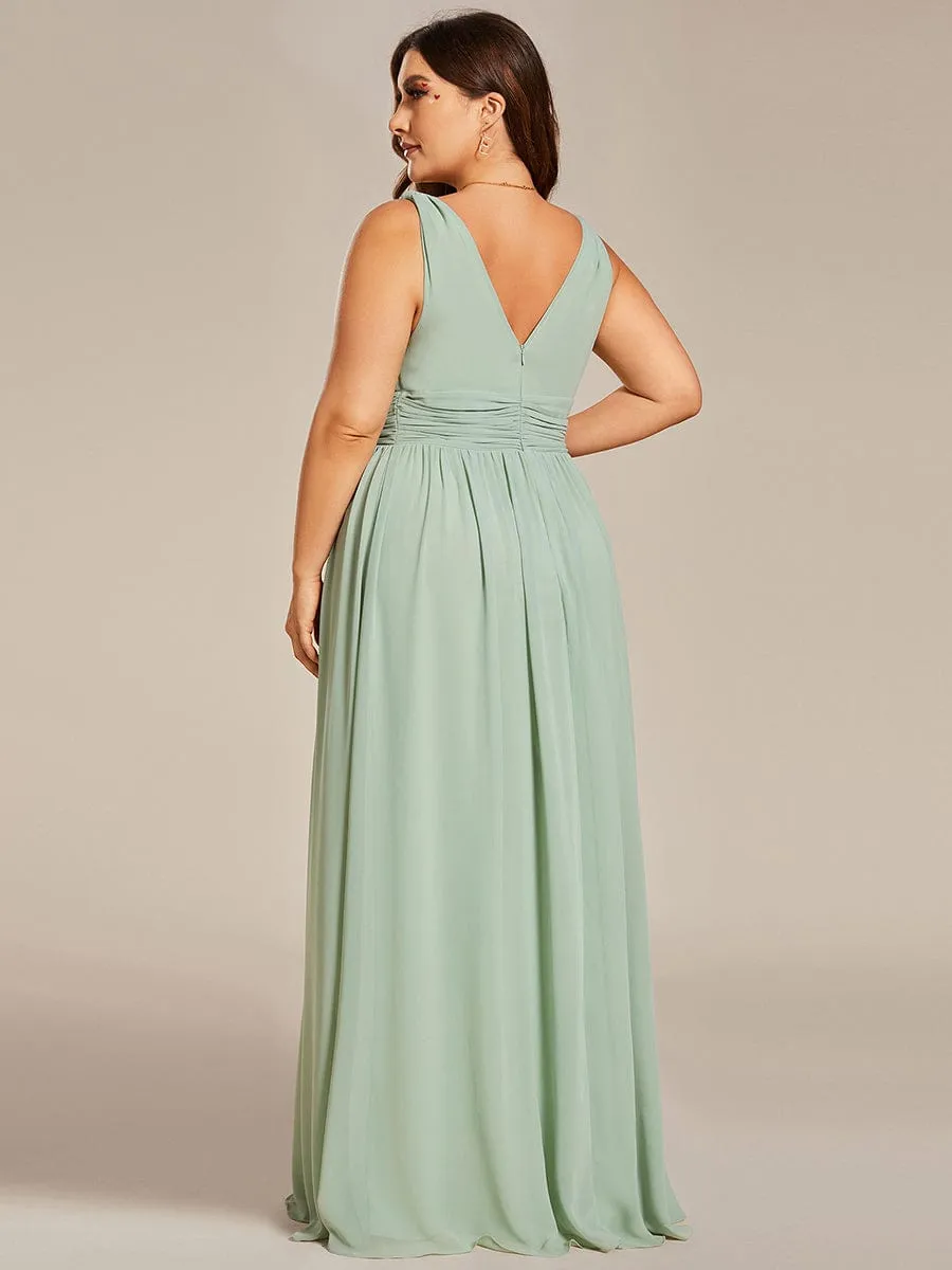 Chiffon Empire Waist Sleeveless Pleated Bridesmaid Dress