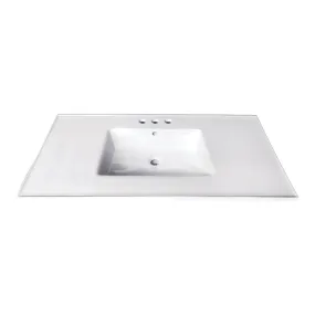 Continental LBT37227W34 37-Inch Ceramic Vanity Sink Top, White