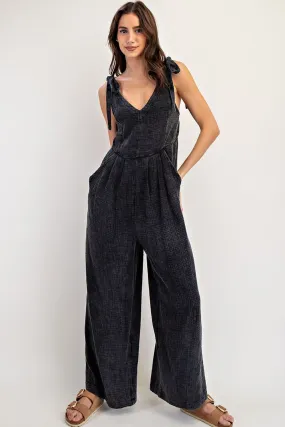 Cotton Gauze Jumpsuit in Black