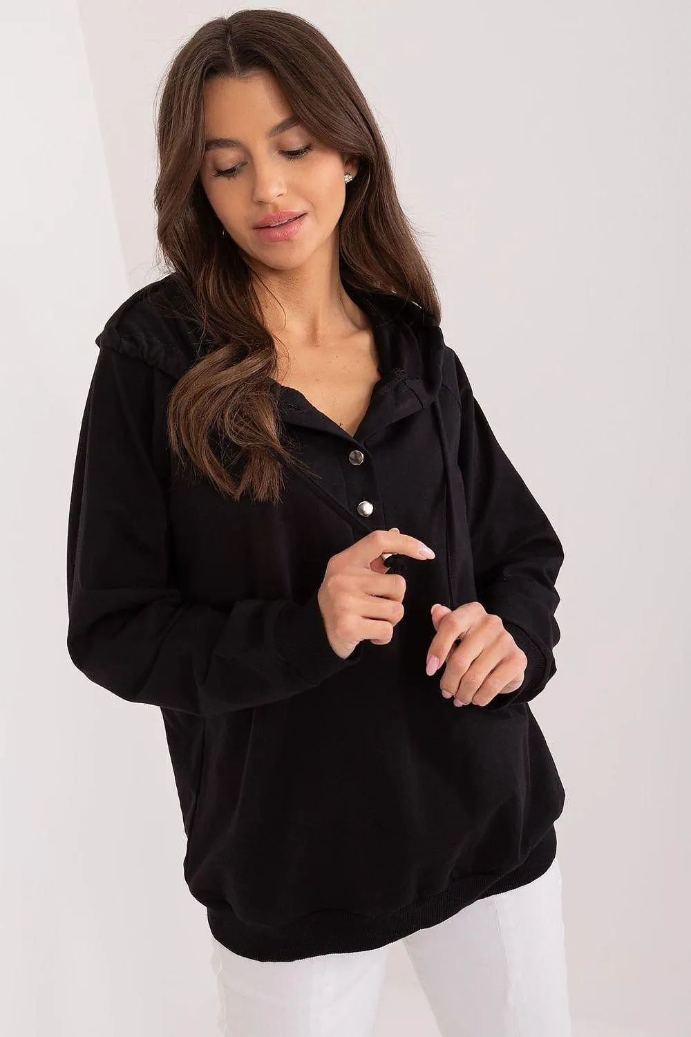 Cozy Cotton Blend Hooded Sweatshirt