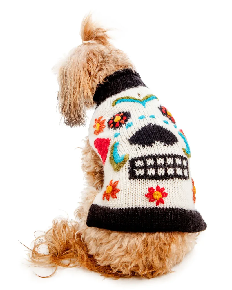 Day of the Dead Handknit Dog Sweater (FINAL SALE)