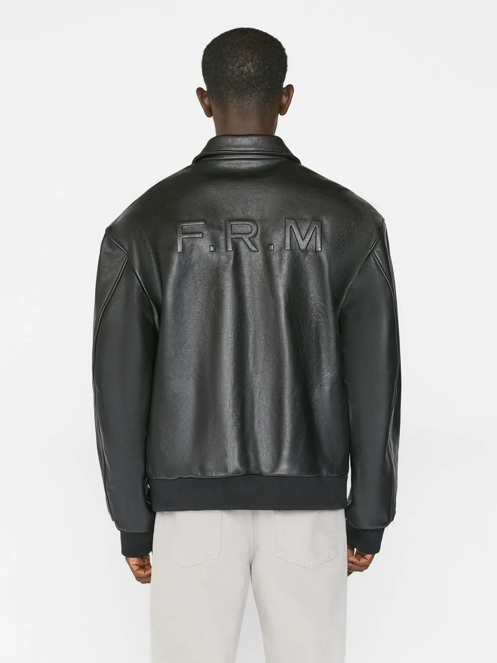 FRAME Logo Leather Blouson -- Noir