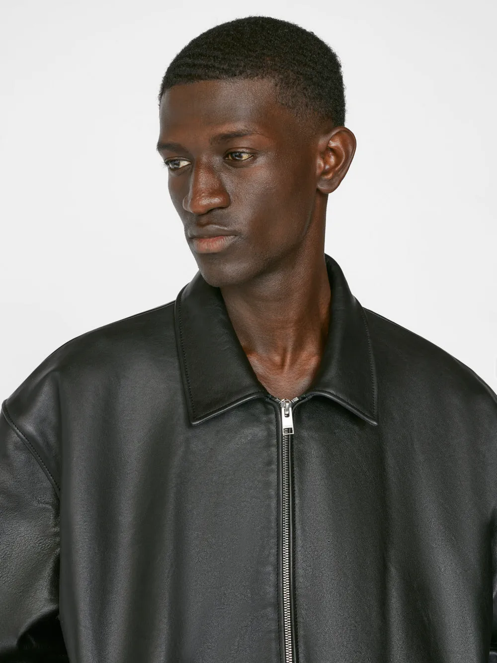 FRAME Logo Leather Blouson -- Noir