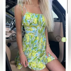 Fresh Lemon Print Sundress