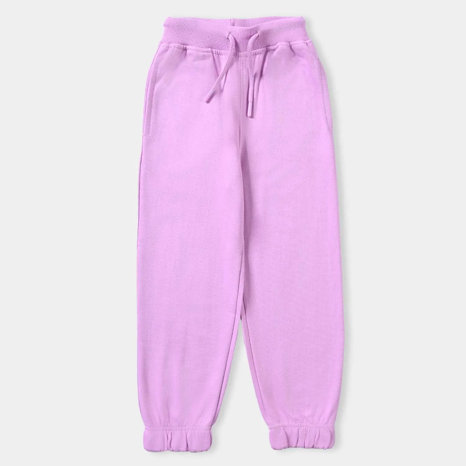 Girls Cotton Terry Pyjama Basic-Orchid