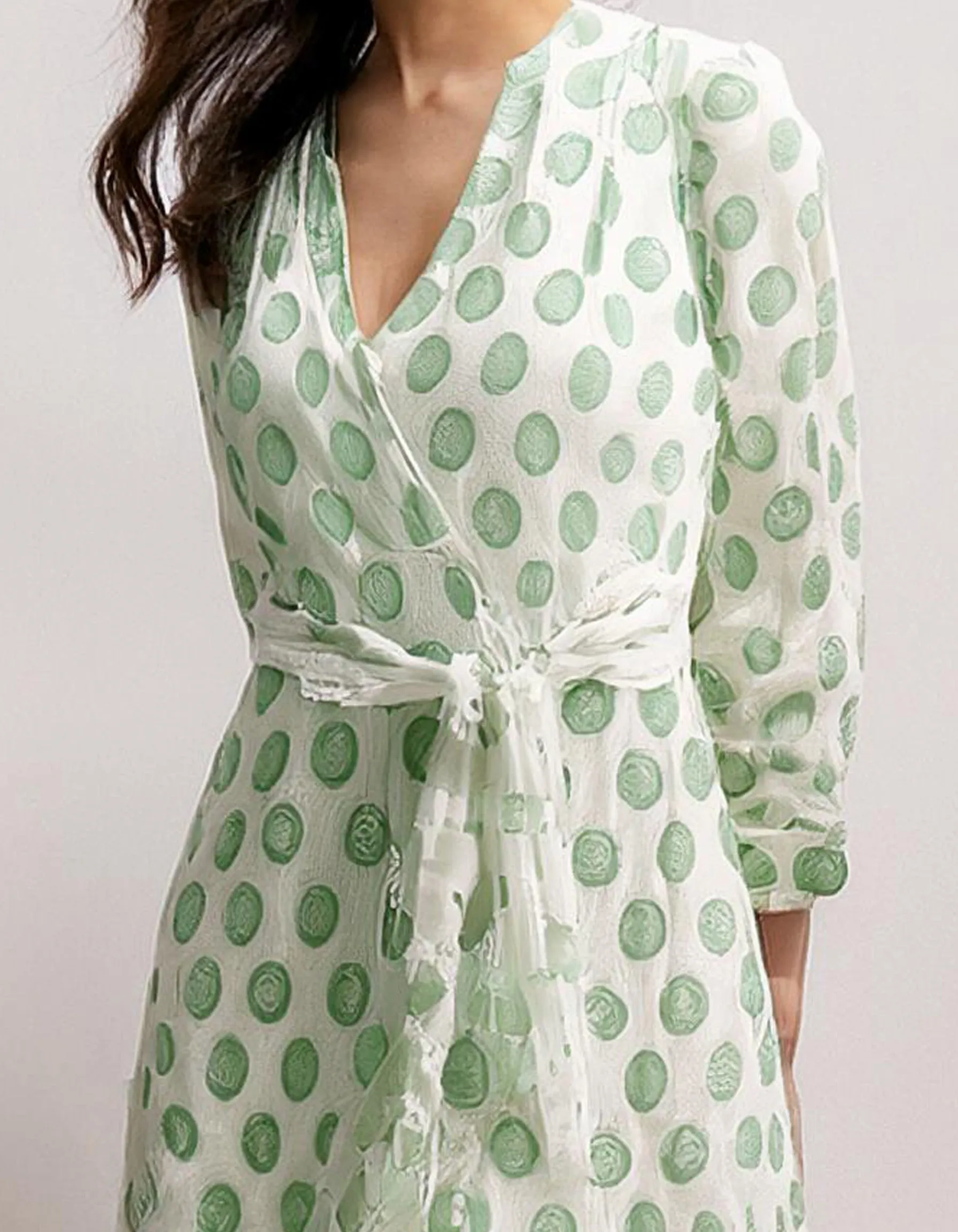 Green Leafy Charm Midi Dress