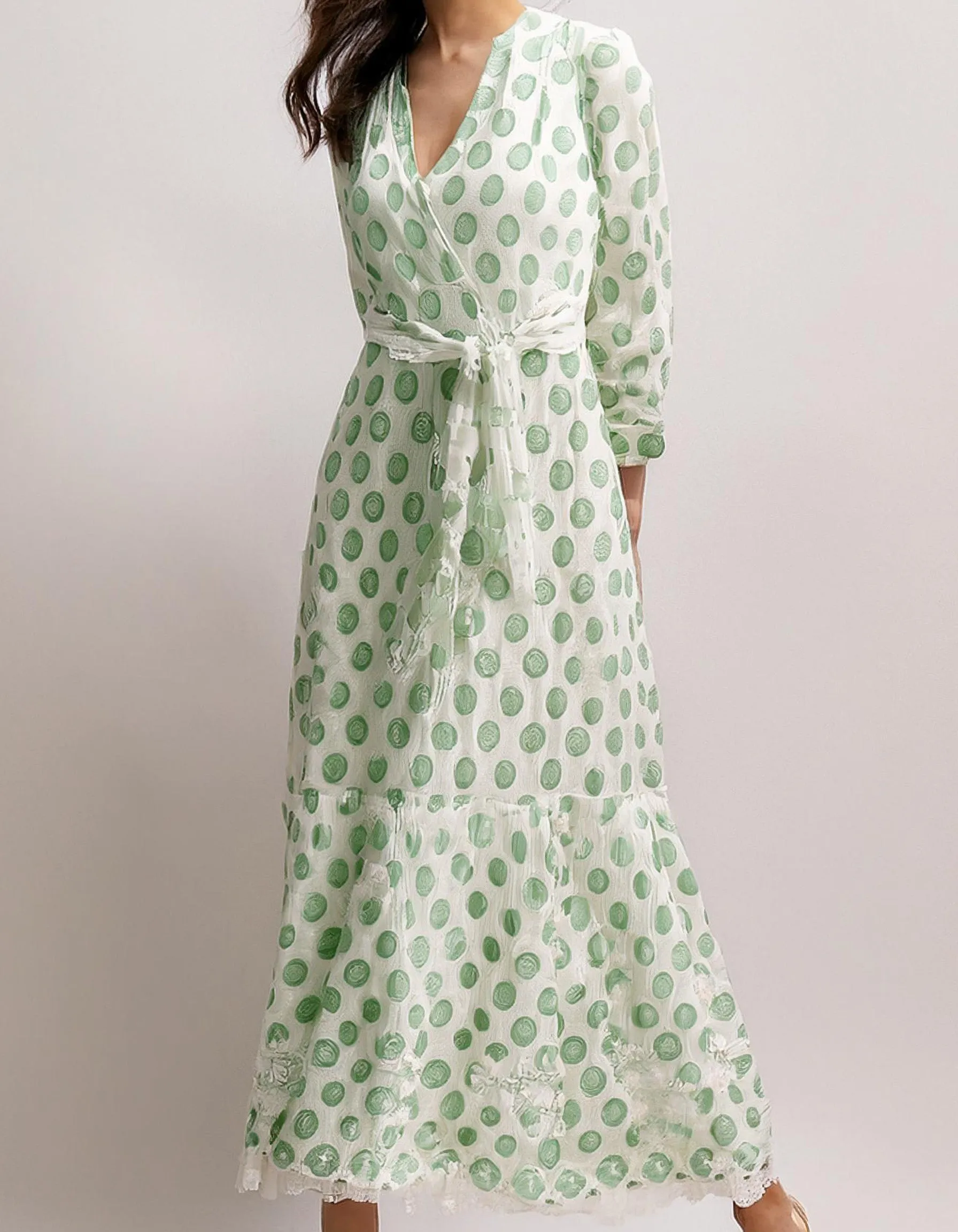 Green Leafy Charm Midi Dress