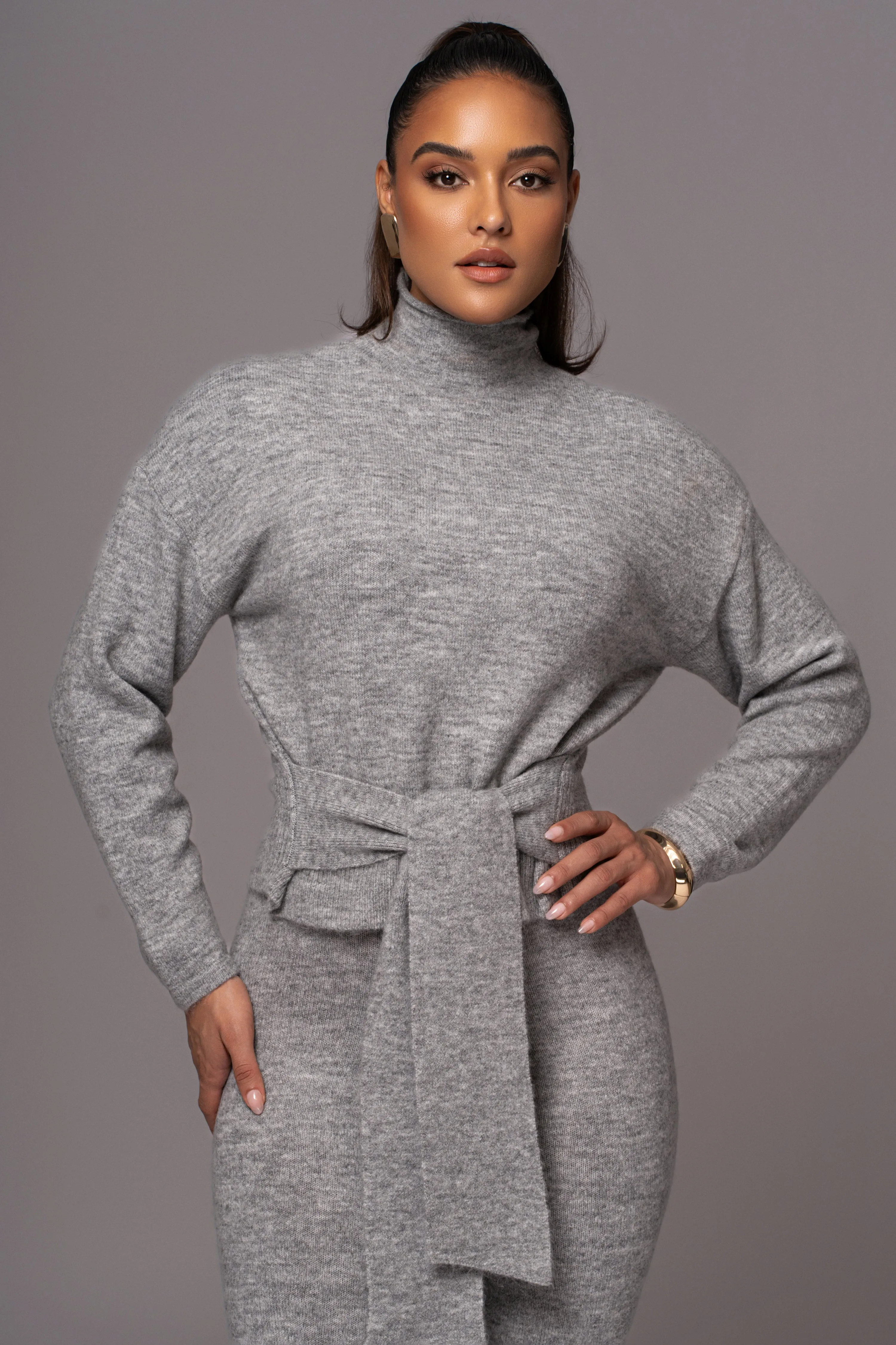 Grey Ivy Sweater Knit Pant Set