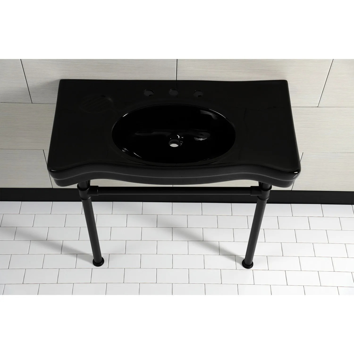 Imperial VPB1368BK Ceramic Console Sink Top, Black