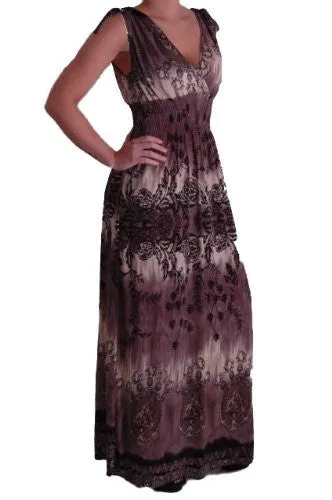 JoJo Grecian V Neck Printed Maxi Dress