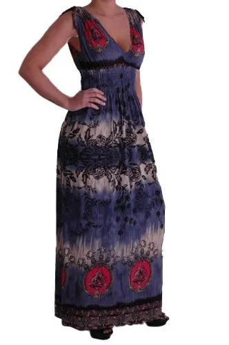 JoJo Grecian V Neck Printed Maxi Dress