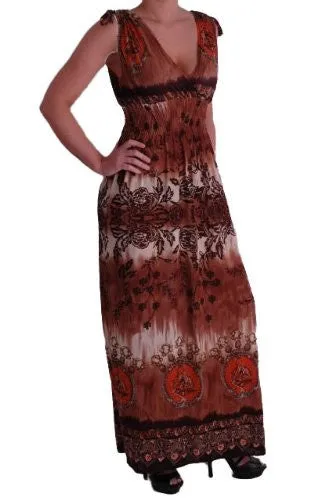 JoJo Grecian V Neck Printed Maxi Dress