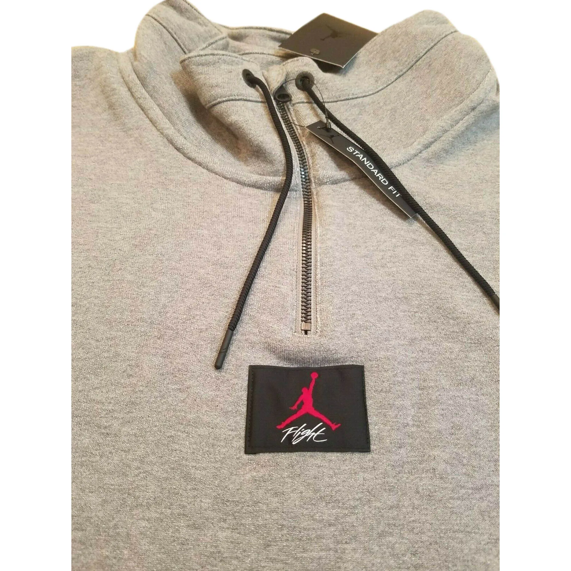 Jordan Jumpman Flight Loop 1/4 Zip Men's Pullover Sweater Grey-Black